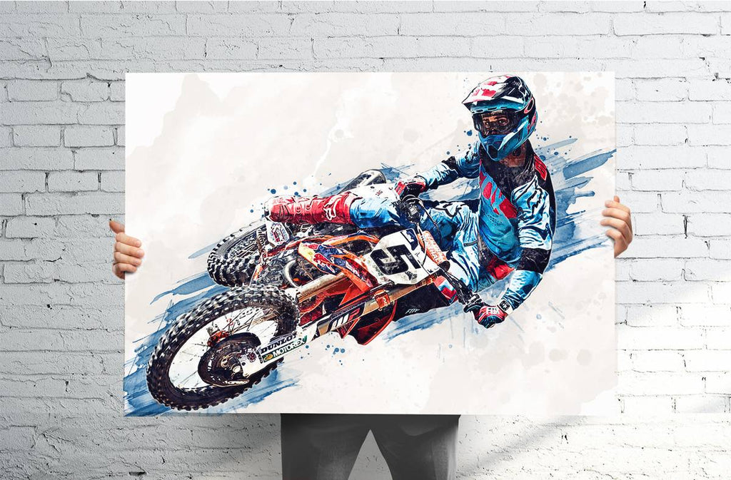Ryan Dungey Motocross Sports Art Print, Motocross, Sports Decor – Poster | Canvas Wall Art Print