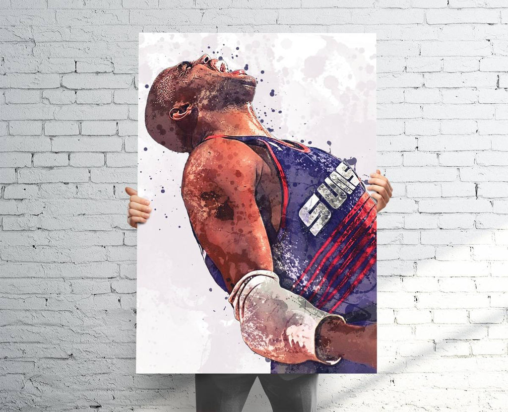 Charles Barkley Phoenix Suns Sports Art Print, Basketball, Sports Decor – Poster | Canvas Wall Art Print