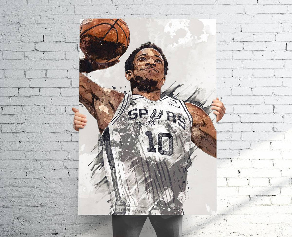 Demar Derozan San Antonio Spurs Sports Art Print, Basketball, Sports Decor – Poster | Canvas Wall Art Print