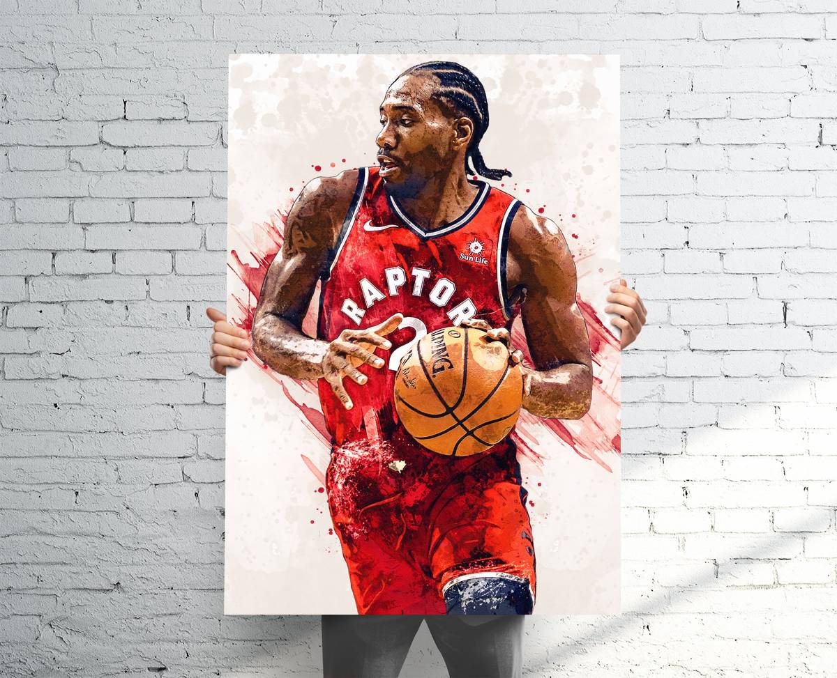 Kawhi Leonard Toronto Raptors Sports Art Print, Basketball, Sports Decor – Poster | Canvas Wall Art Print