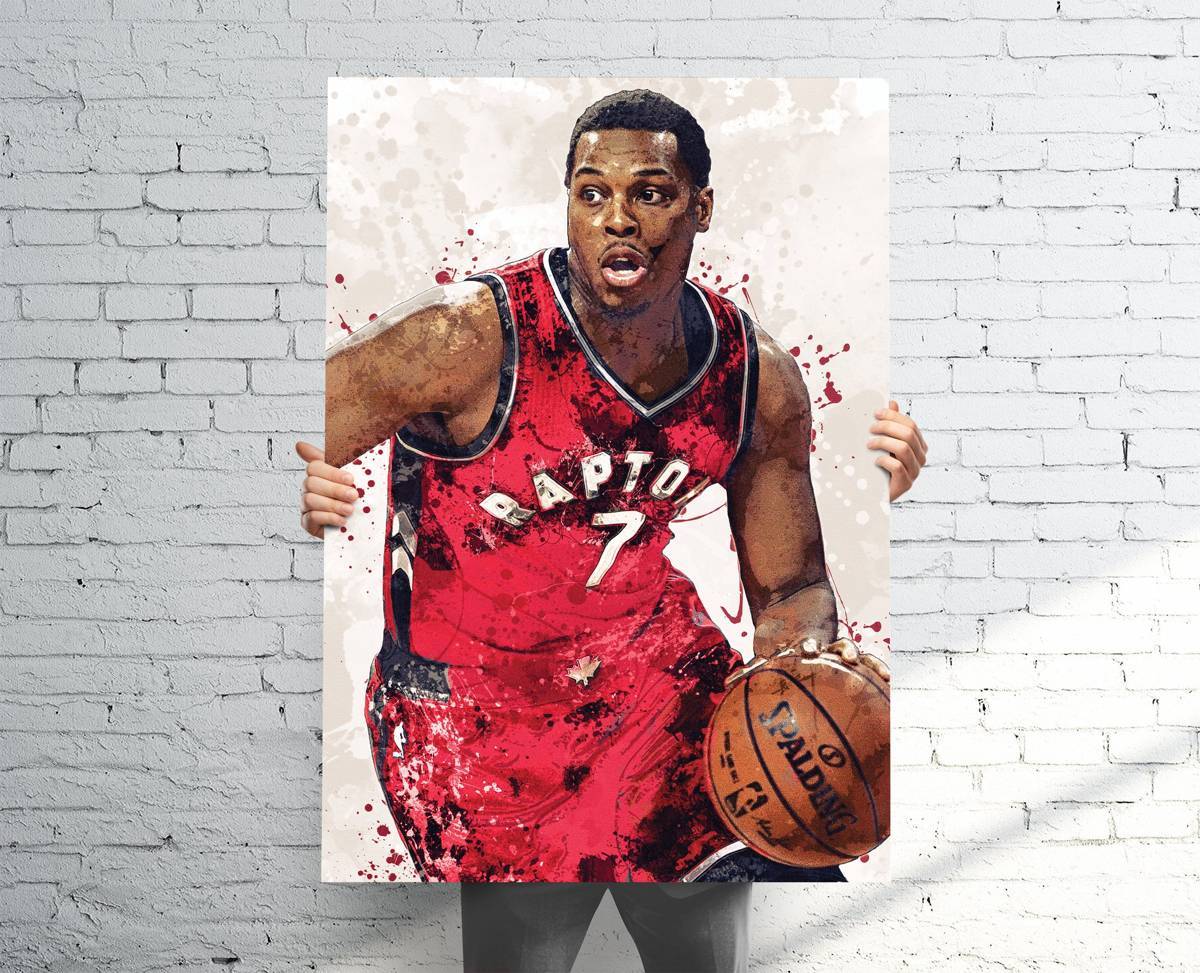 Kyle Lowry Toronto Raptors Sports Art Print, Basketball, Sports Decor – Poster | Canvas Wall Art Print
