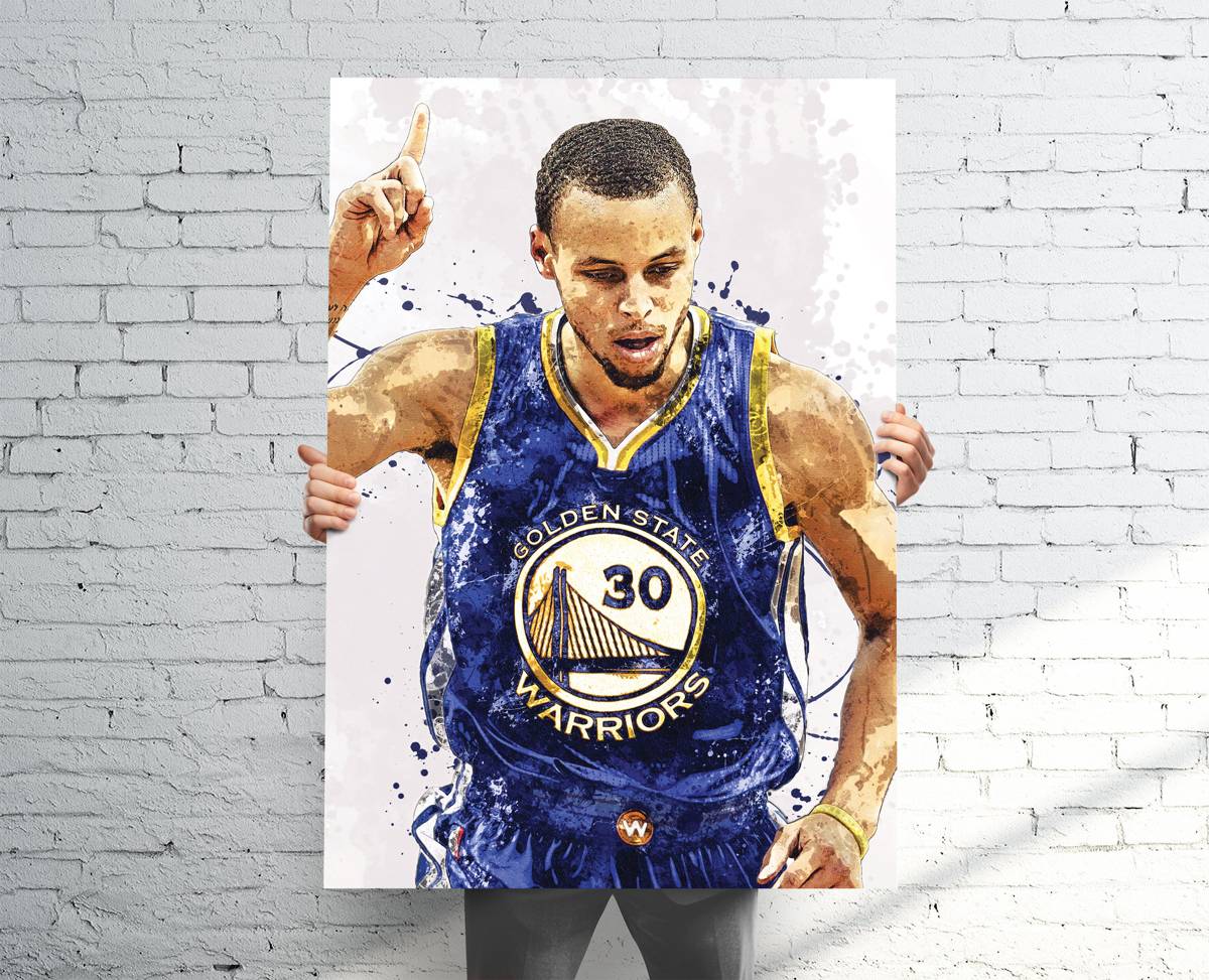 Stephen Curry Golden State Warriors (V1) Sports Art Print, Basketball, Sports Decor – Poster | Canvas Wall Art Print