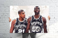 Tim Duncan &amp;Amp;Amp; David Robinson Spurs Sports Art Print, Basketball, Sports Decor – Poster | Canvas Wall Art Print