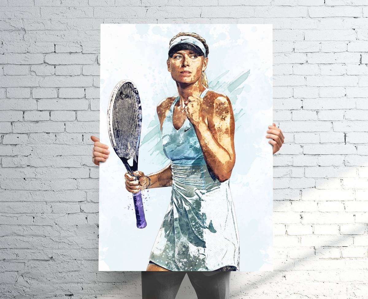 Maria Sharapova Tennis Sports Art Print, Tennis, Sports Decor – Poster | Canvas Wall Art Print