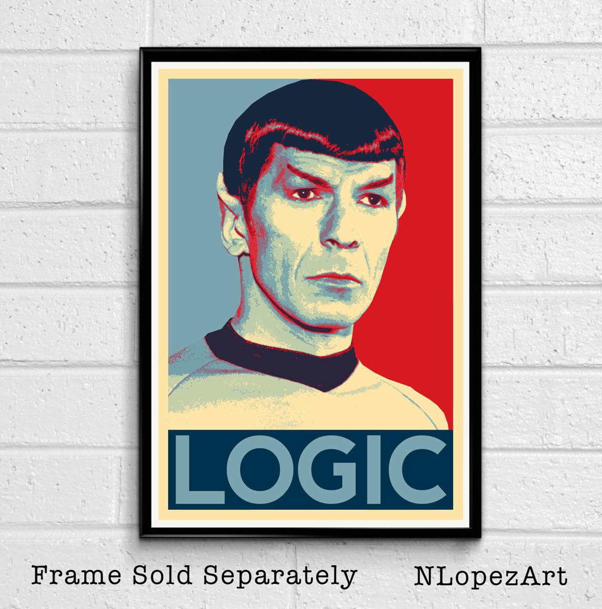 Mr. Spock 'Logic' From Star Trek Illustration #5 - Leonard Nimoy Sci-Fi Film Movie - Poster | Canvas Wall Art Print