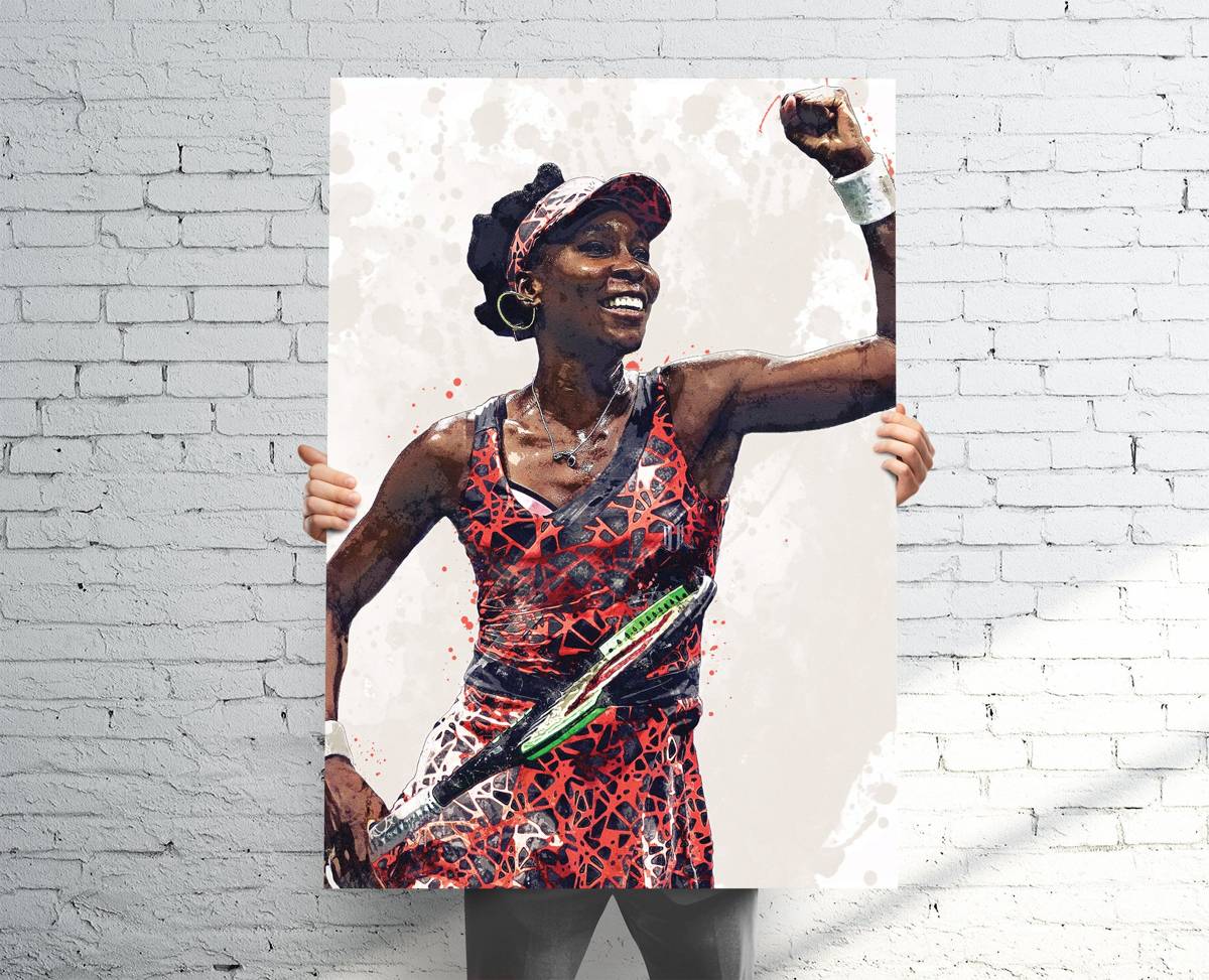 Venus Williams Tennis Sports Art Print, Tennis, Sports Decor – Poster | Canvas Wall Art Print