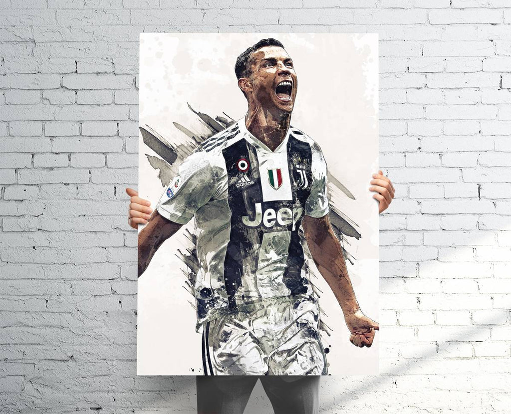 Cristiano Ronaldo Juventus F.C. Sports Art Print, Soccer/Football, Sports Decor – Poster | Canvas Wall Art Print
