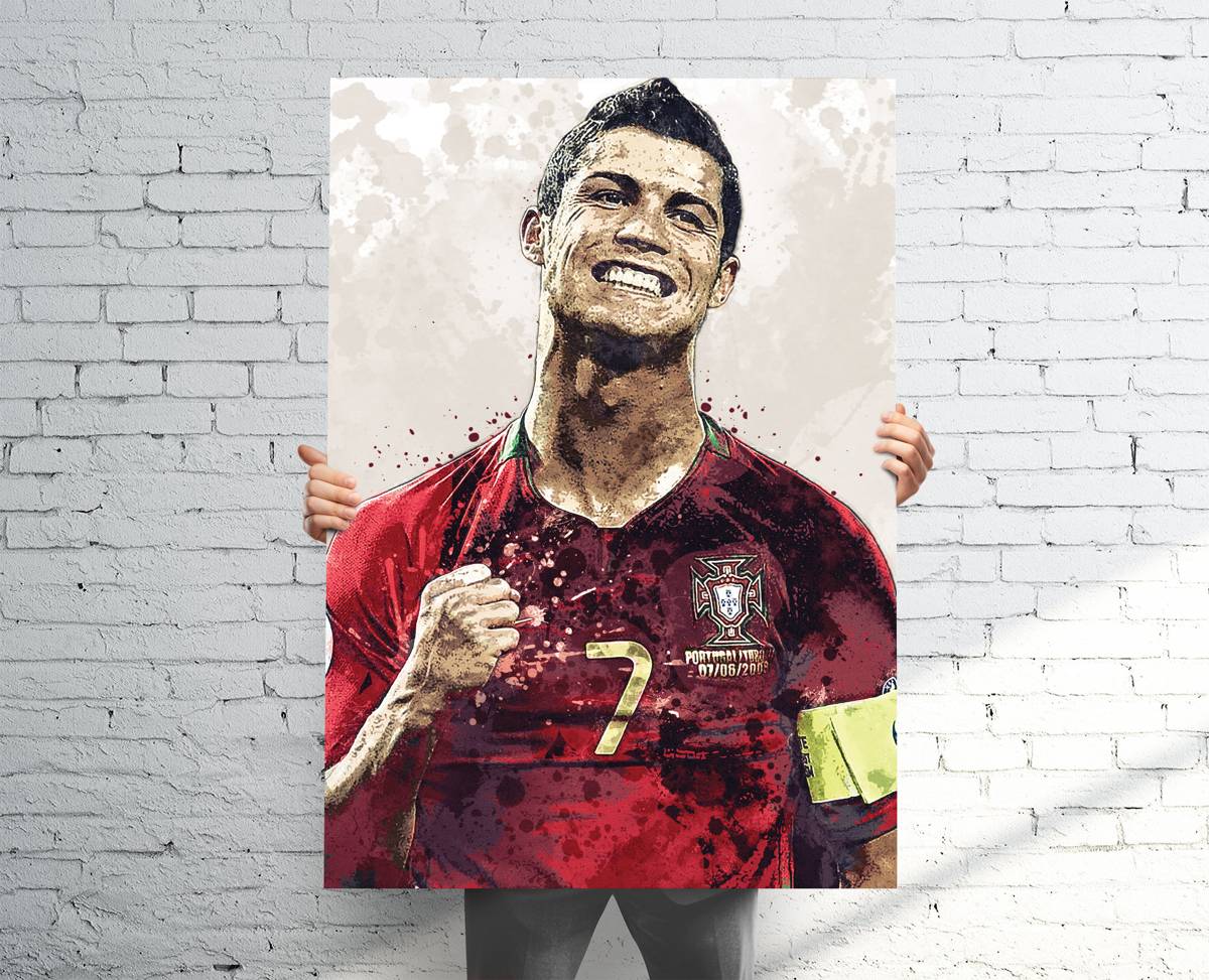 Cristiano Ronaldo Team Portugal Sports Art Print, Soccer/Football, Sports Decor – Poster | Canvas Wall Art Print