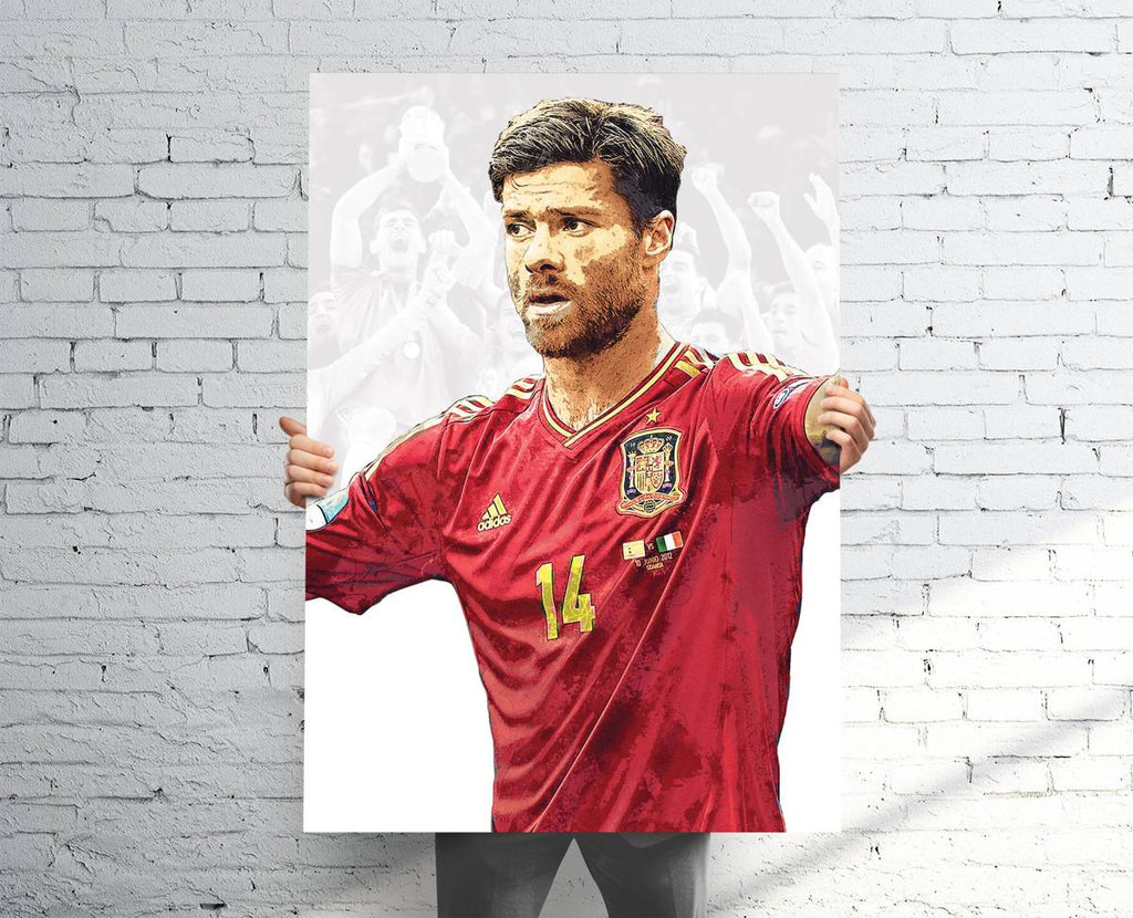 Xabi Alonso Spanish National Team Sports Art Print, Soccer/Football, Sports Decor – Poster | Canvas Wall Art Print