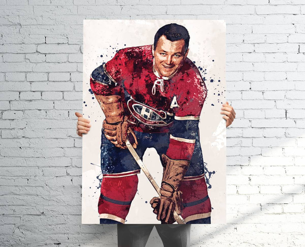 Doug Harvey Montreal Canadiens Sports Art Print, Hockey, Sports Decor – Poster | Canvas Wall Art Print