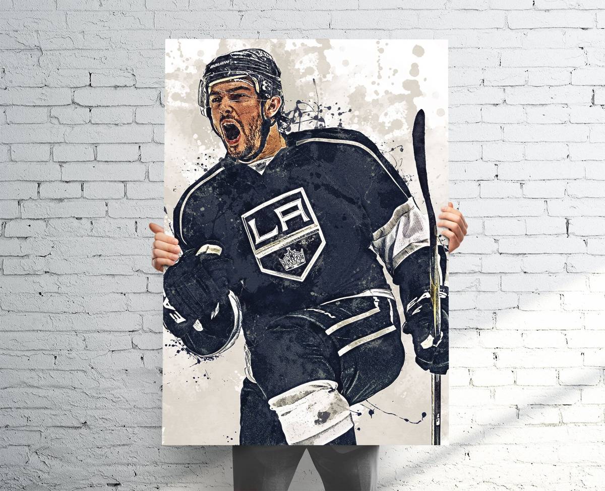 Drew Doughty La Kings Sports Art Print, Hockey, Sports Decor – Poster | Canvas Wall Art Print