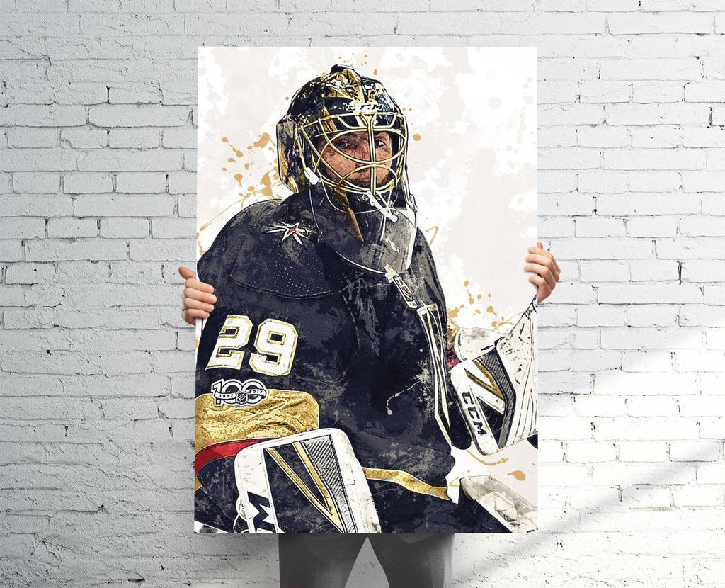 Marc-Andrì_‰Û_Ìâå© Fleury Vegas Golden Knights (V1) Sports Art Print, Hockey, Sports Decor – Poster | Canvas Wall Art Print
