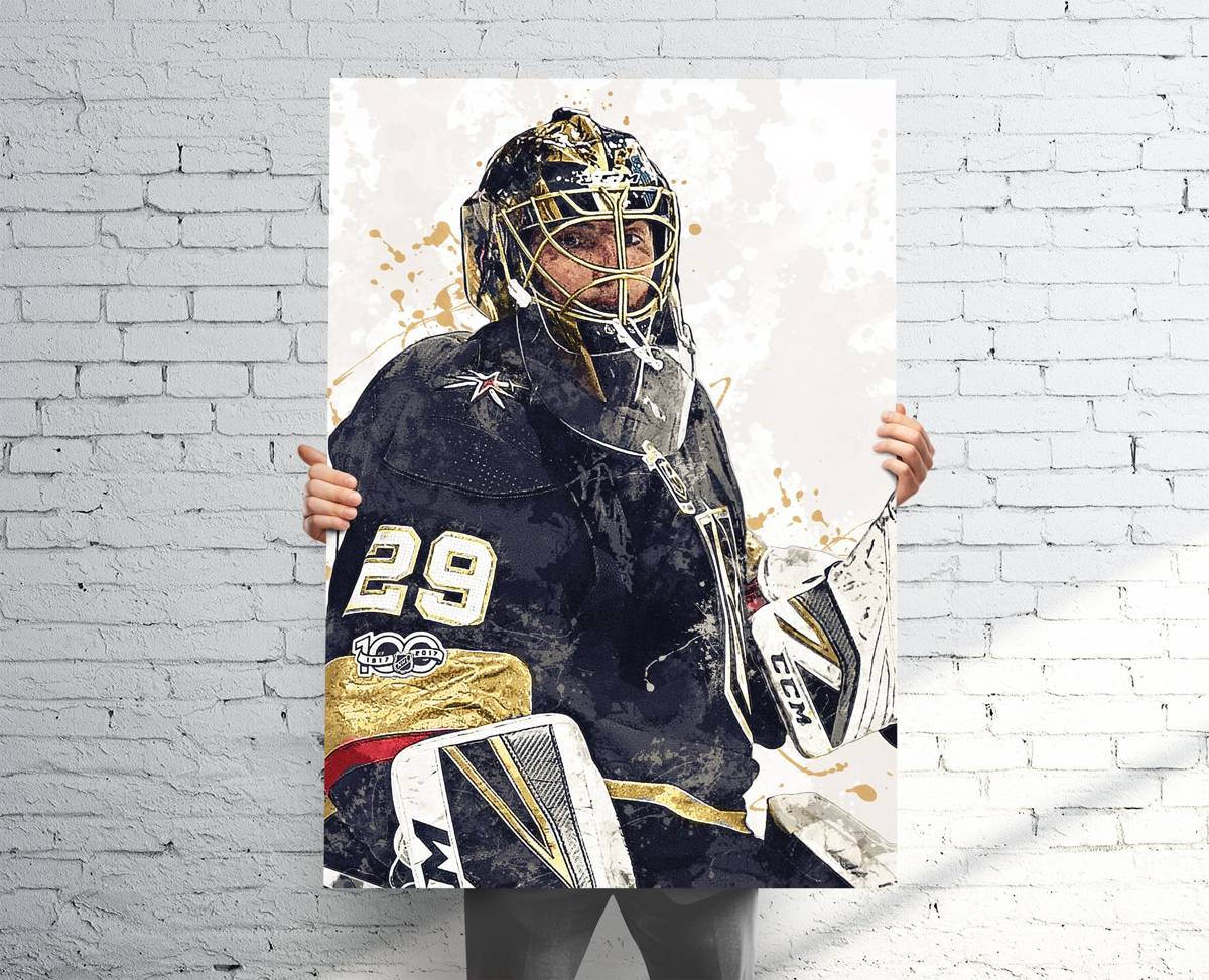 Marc-Andrì_‰Û_Ìâå© Fleury Vegas Golden Knights (V1) Sports Art Print, Hockey, Sports Decor – Poster | Canvas Wall Art Print