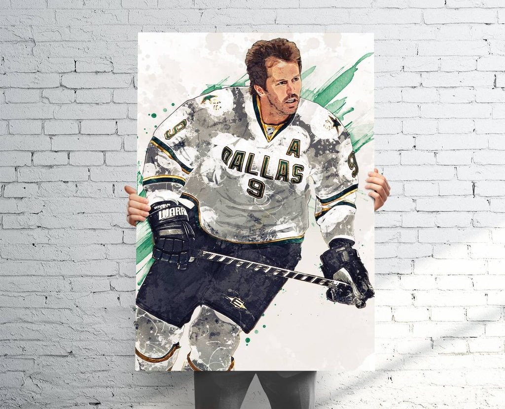 Mike Modano Dallas Stars Sports Art Print, Hockey, Sports Decor – Poster | Canvas Wall Art Print
