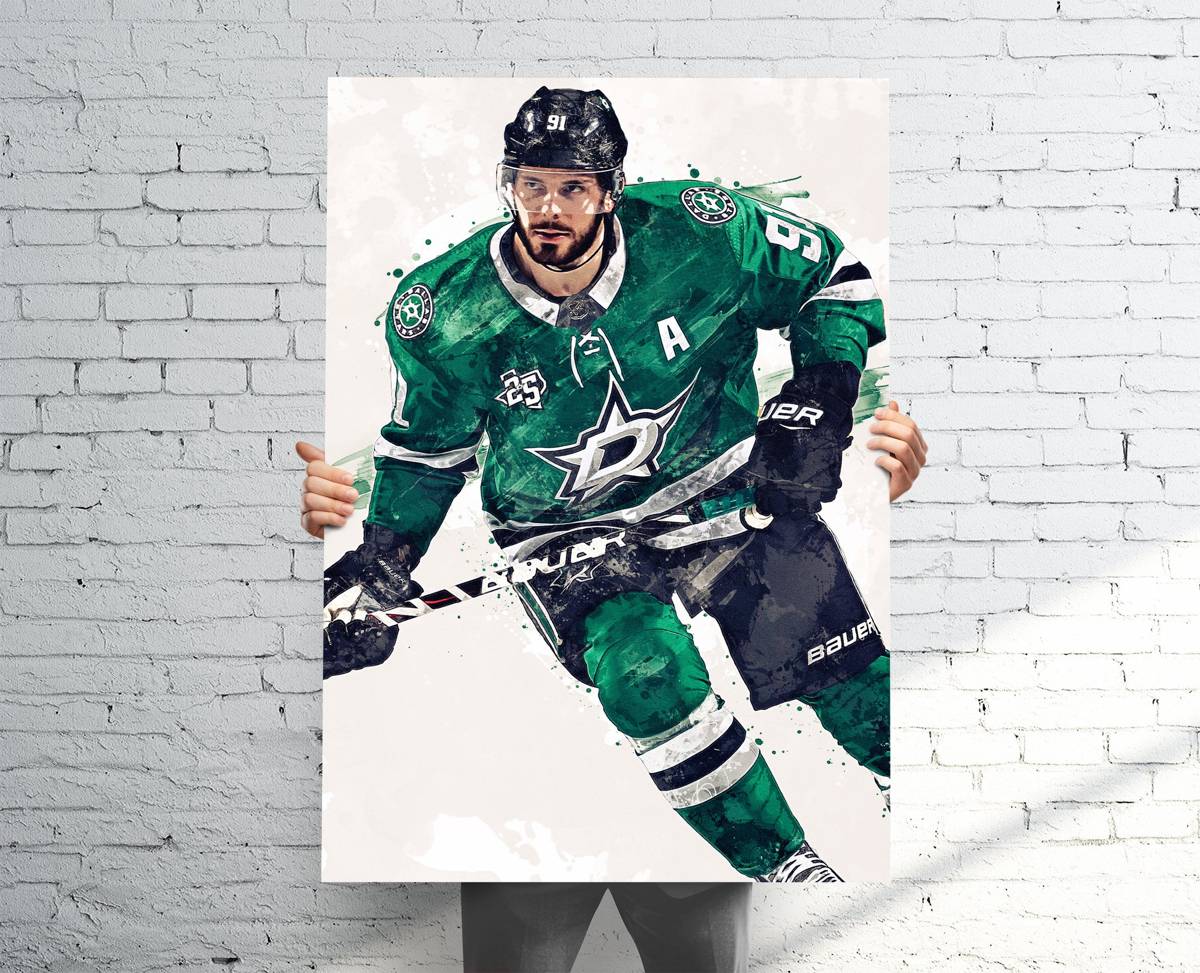 Tyler Seguin Dallas Stars Sports Art Print, Hockey, Sports Decor – Poster | Canvas Wall Art Print
