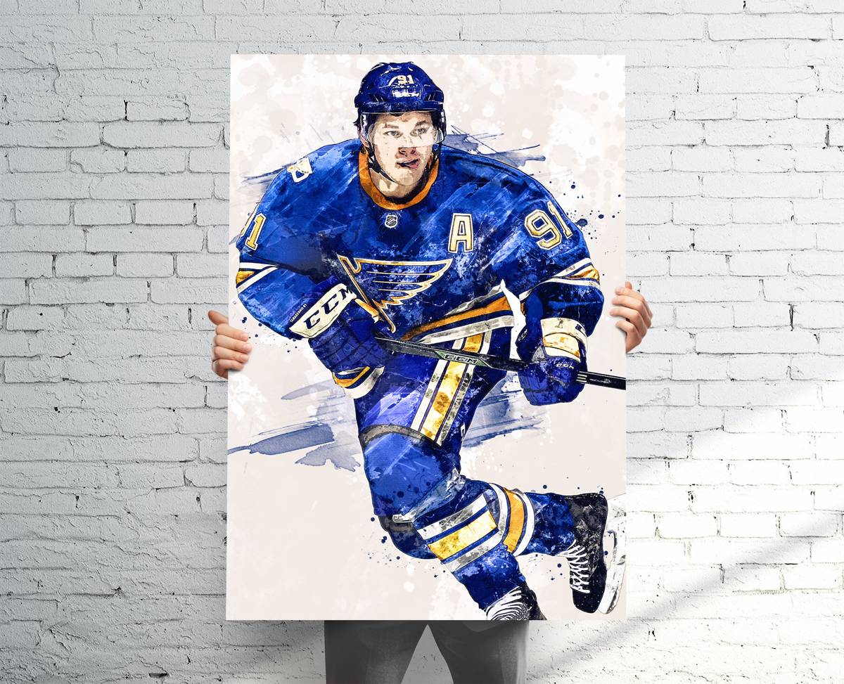 Vladimir Tarasenko St. Louis Blues Sports Art Print, Hockey, Sports Decor – Poster | Canvas Wall Art Print