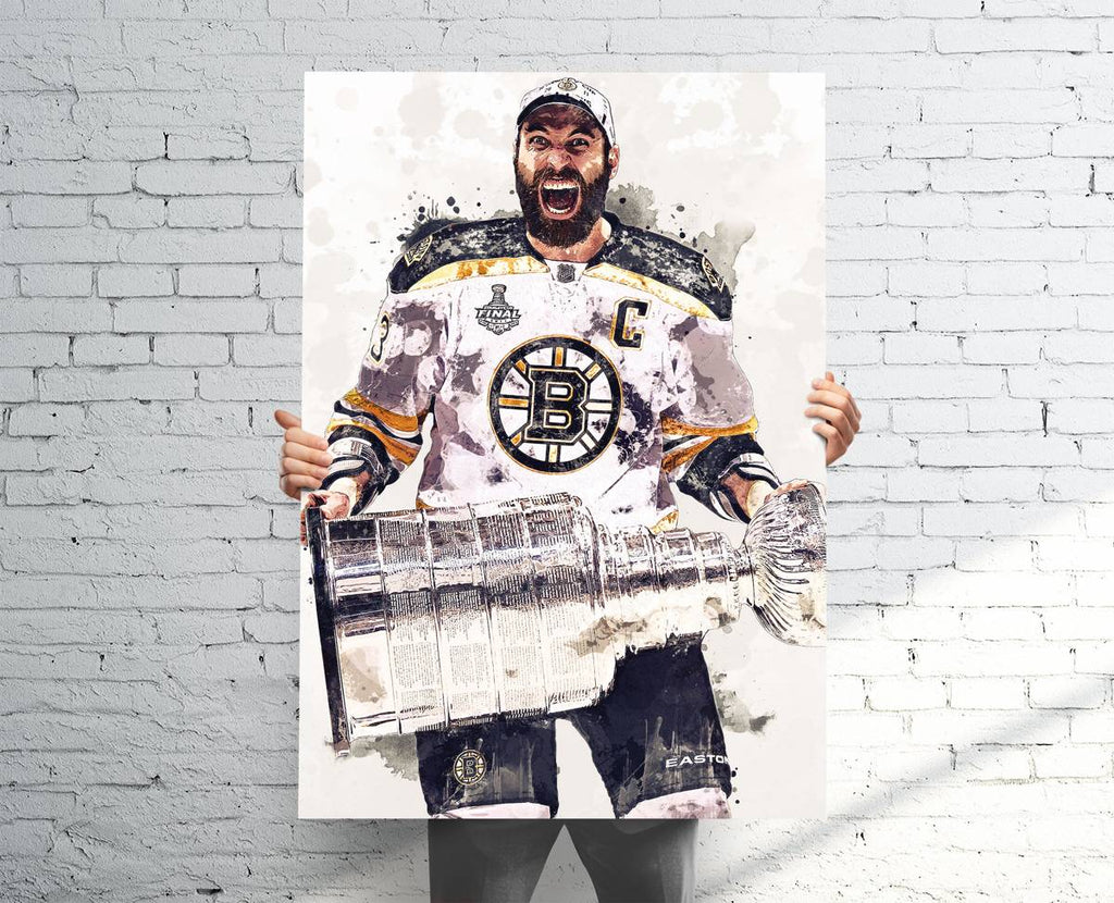 Zdeno Chara Stanley Cup Boston Bruins Sports Art Print, Hockey, Sports Decor – Poster | Canvas Wall Art Print