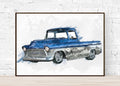 1955 Chevrolet Cameo Pickup Hotrod Truck And Car Lovers, Classic Truck, Classic Car – Poster | Canvas Wall Art Print
