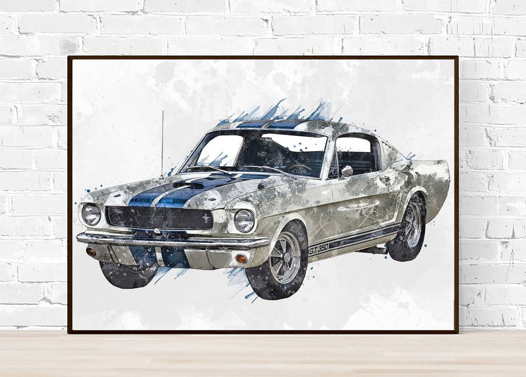 1965 Ford Mustang Shelby Gt350 Truck And Car Lovers, Classic Truck, Classic Car – Poster | Canvas Wall Art Print