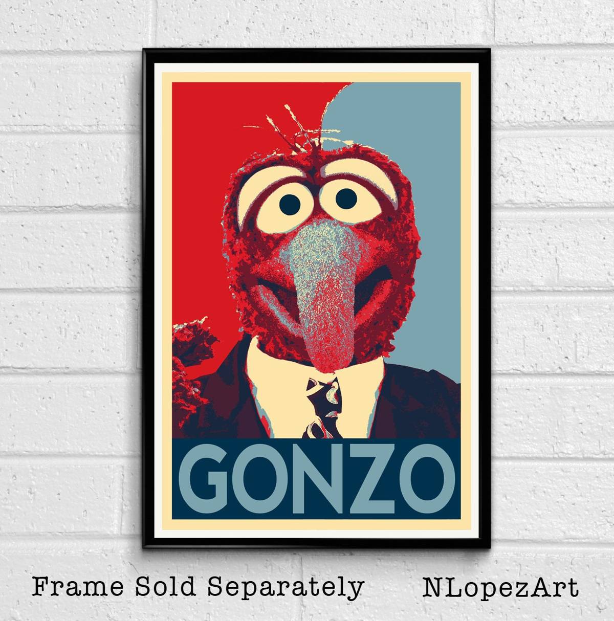 Gonzo From The Muppets Illustration - Jim Henson Movie Sesame Street - Poster | Canvas Wall Art Print