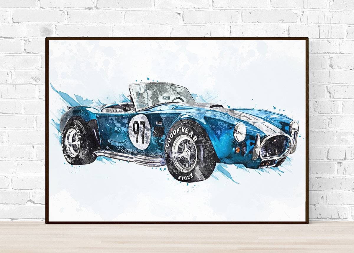 1966 Shelby Cobra Truck And Car Lovers, Classic Truck, Classic Car – Poster | Canvas Wall Art Print