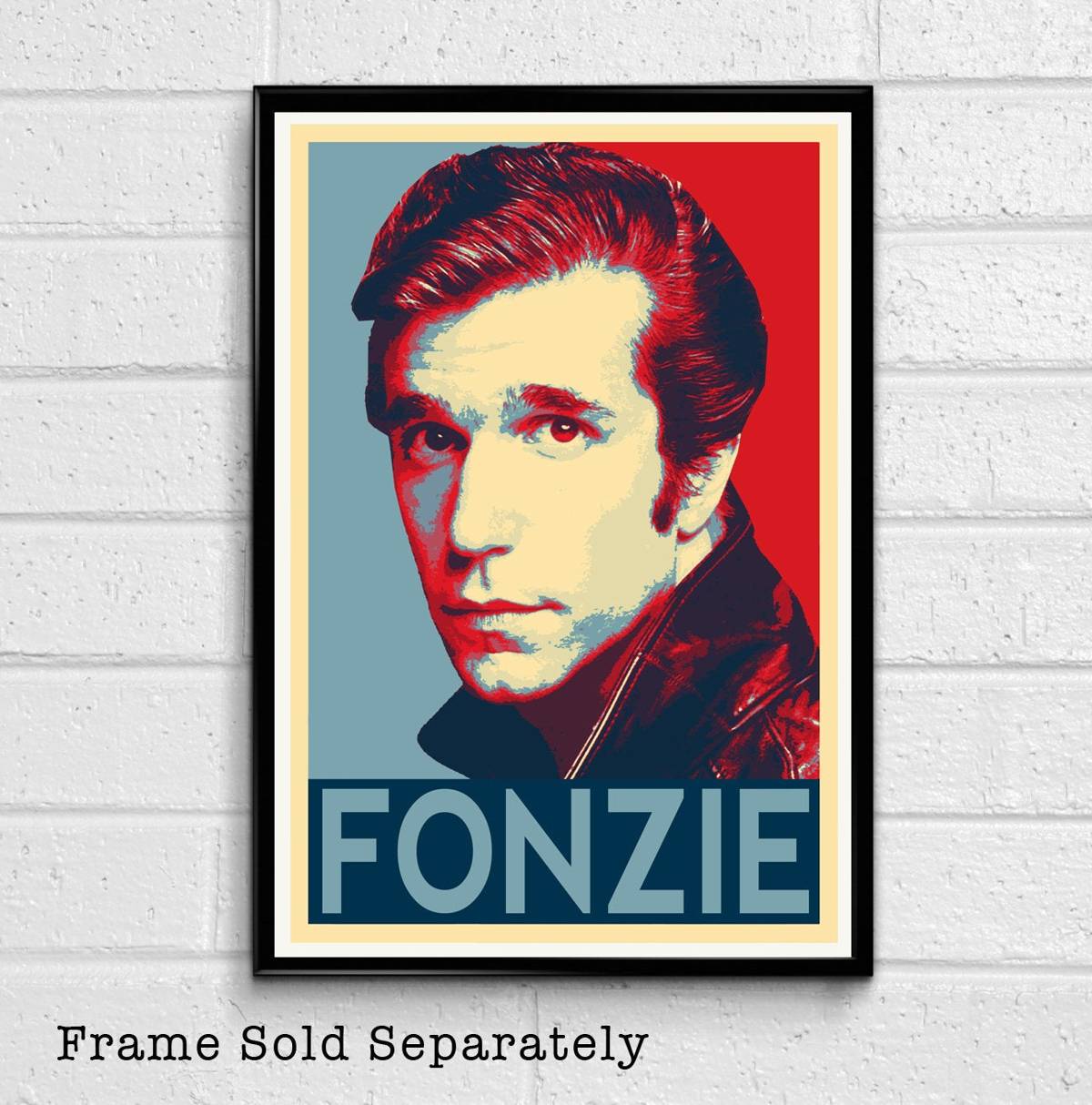 Fonzie Illustration - Henry Winkler The Fonz Happy Days Television Arthur Fonzarelli - Poster | Canvas Wall Art Print