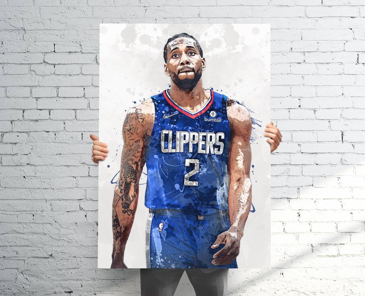 Kawhi Leonard La Clippers Sports Art Print, Basketball, Sports Decor – Poster | Canvas Wall Art Print