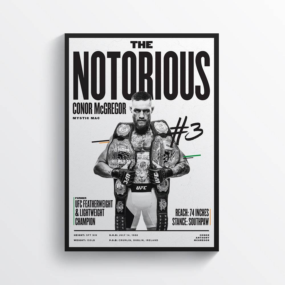 Conor Mcgregor The Notorious Mystic Mac Ufc Fighter Champion Boxer - Poster | Canvas Wall Art Print
