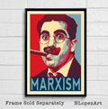 Groucho Marx 'Marxism' Illustration - Classic Hollywood Comedian Icon Marx Brothers Movie Film - Poster | Canvas Wall Art Print
