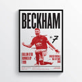 David Beckham Manchester United Football Player Legend Print Mufc - Poster | Canvas Wall Art Print
