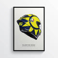Valentino Rossi 2019 Vr46 Moto Gp Helmet Motorcycle Motorbike - Poster | Canvas Wall Art Print