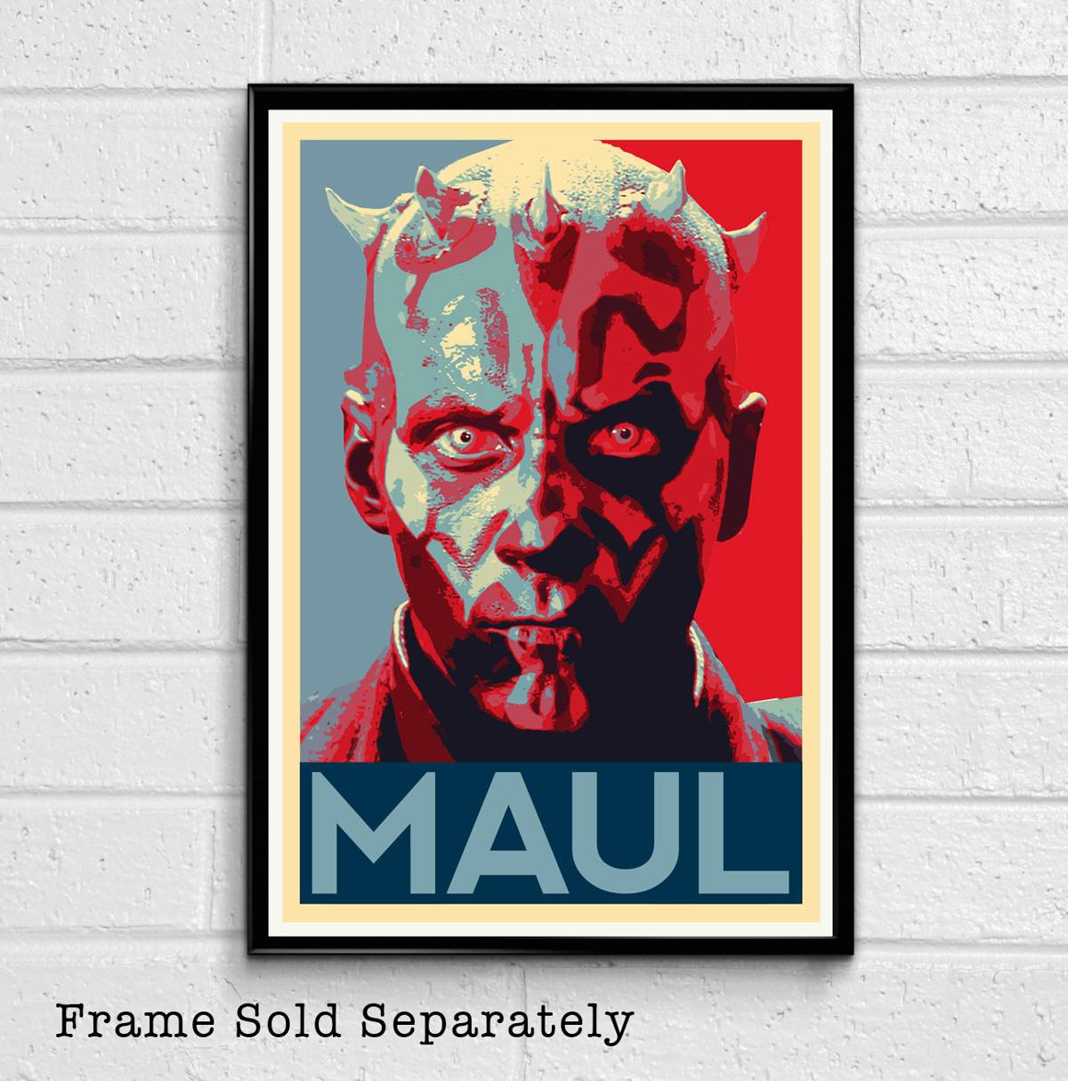 Star Wars Darth Maul Political Illustration - Sith Dark Side Sci-Fi Film Movie - Poster | Canvas Wall Art Print