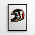 Barry Sheene Helmet British Motorcycle Racer Moto Gp Motorbike Road Racer - Poster | Canvas Wall Art Print