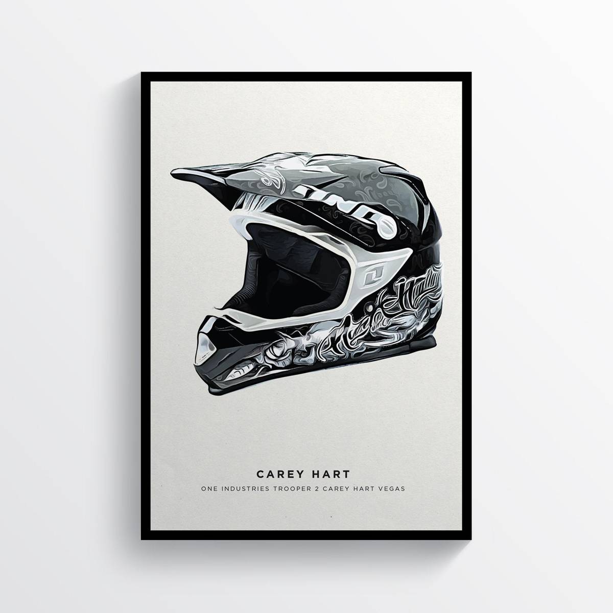 Carey Hart Helmet Motocross Motorcycle Fox P!Nk Pink - Poster | Canvas Wall Art Print