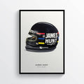 James Hunt 1976 Helmet Hesketh Racing Team F1 Art, F1 Gift, Formula 1, Racing Helmet - Poster | Canvas Wall Art Print