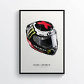 Jorge Lorenzo Hjc Helmet Motogp Motorcycle Motorbike, Spanish - Poster | Canvas Wall Art Print