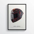 Jorge Lorenzo Winter Test 2019 Helmet Motogp Motorcycle Motorbike, Spanish - Poster | Canvas Wall Art Print