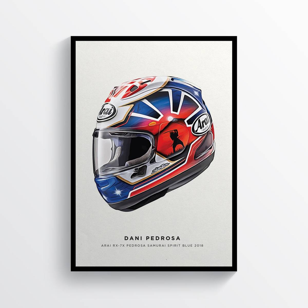 Dani Pedrosa 2018 Helmet, Motogp Motorcycle Print - Poster | Canvas Wall Art Print