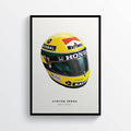 Ayrton Senna Da Silva 1990 Helmet Formula 1 Racing Print - Poster | Canvas Wall Art Print