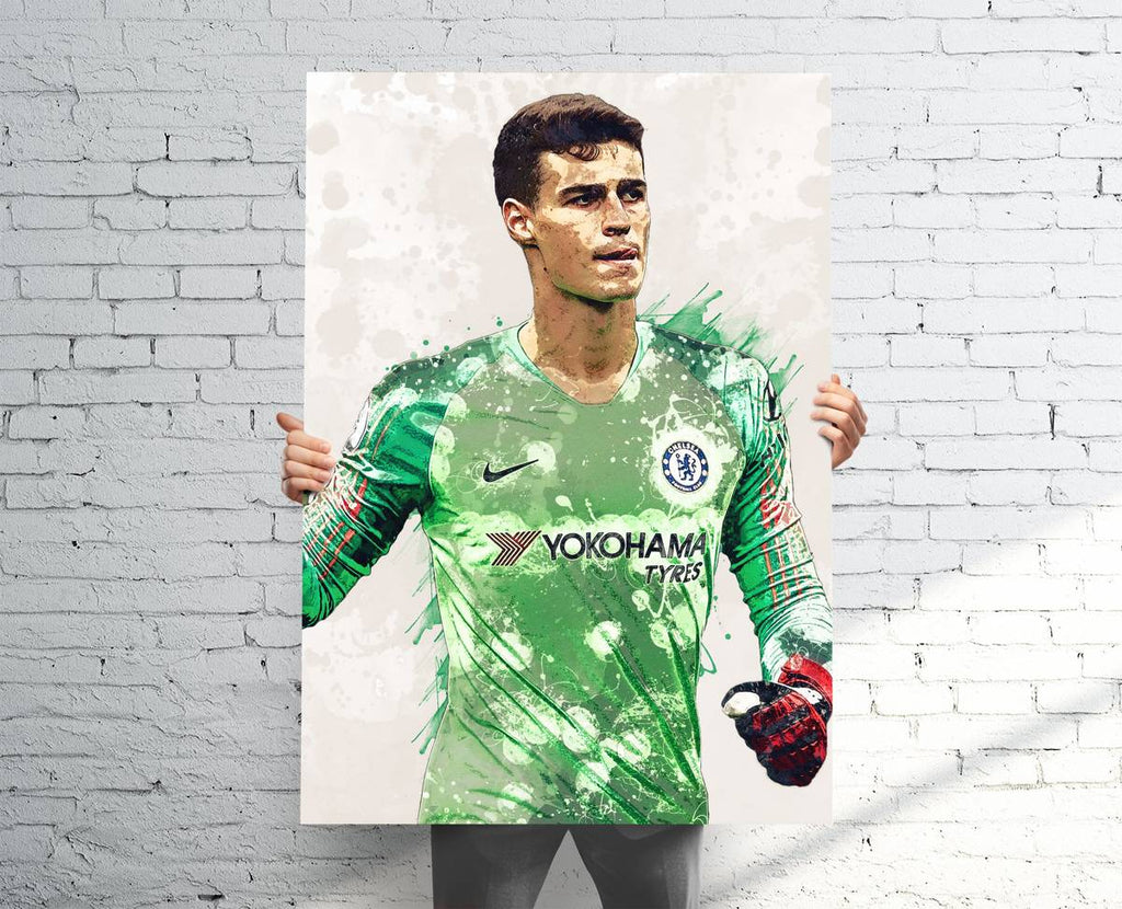 Kepa Arrizabalaga Chelsea F.C. Sports Art Print, Soccer/Football, Sports Decor – Poster | Canvas Wall Art Print