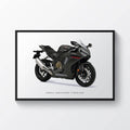 Honda Cbr1000Rr Fireblade Motorcycle Print Sports Bike Motorbike - Poster | Canvas Wall Art Print