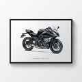 Kawasaki Ninja 650 Motorcycle Print Sports Bike Motorbike - Poster | Canvas Wall Art Print