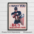 Captain America Ww2 Bonds Illustration #2 - Marvel Avengers Superhero Film Comic Book Movie - Poster | Canvas Wall Art Print