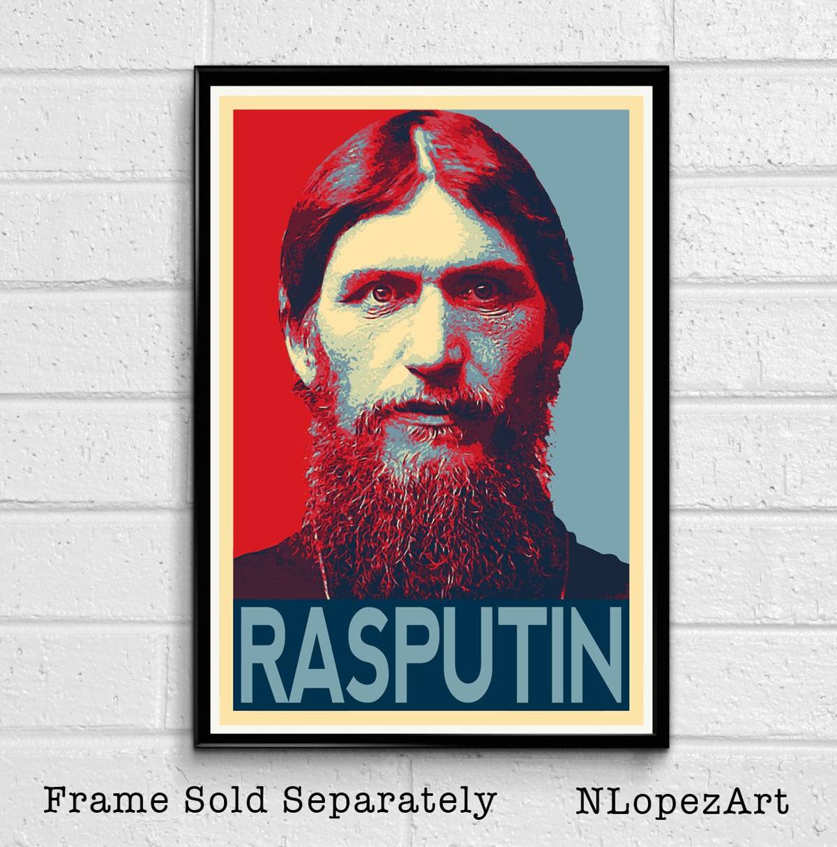 Grigori Rasputin Russian Mystic Illustration #2 - Russia Historical Occult Monk - Poster | Canvas Wall Art Print