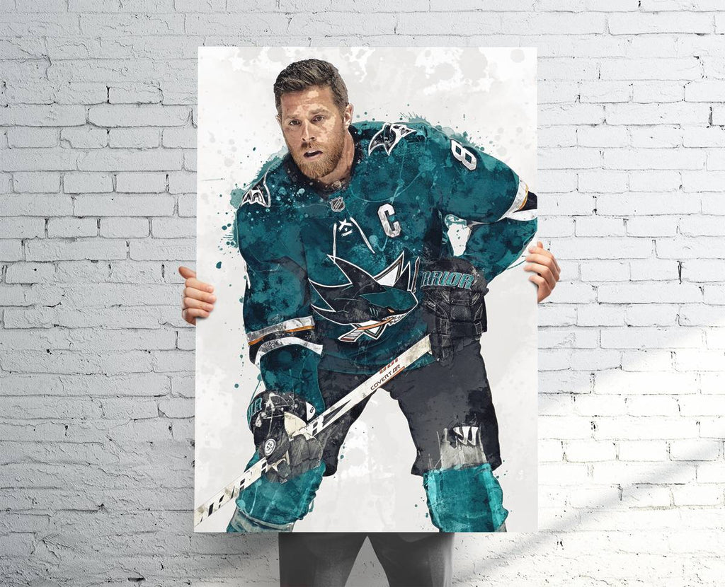 Joe Pavelski San Jose Sharks (V1) Sports Art Print, Hockey, Sports Decor – Poster | Canvas Wall Art Print