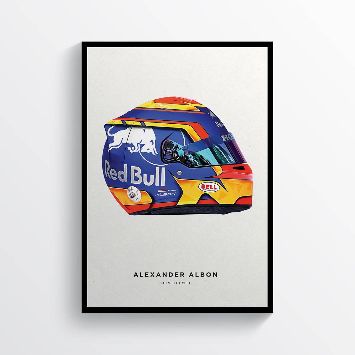 Alexander Albon 2019 Toro Rosso Helmet F1 Art, F1 Gift, Formula 1, Racing Helmet, Mercedes - Poster | Canvas Wall Art Print
