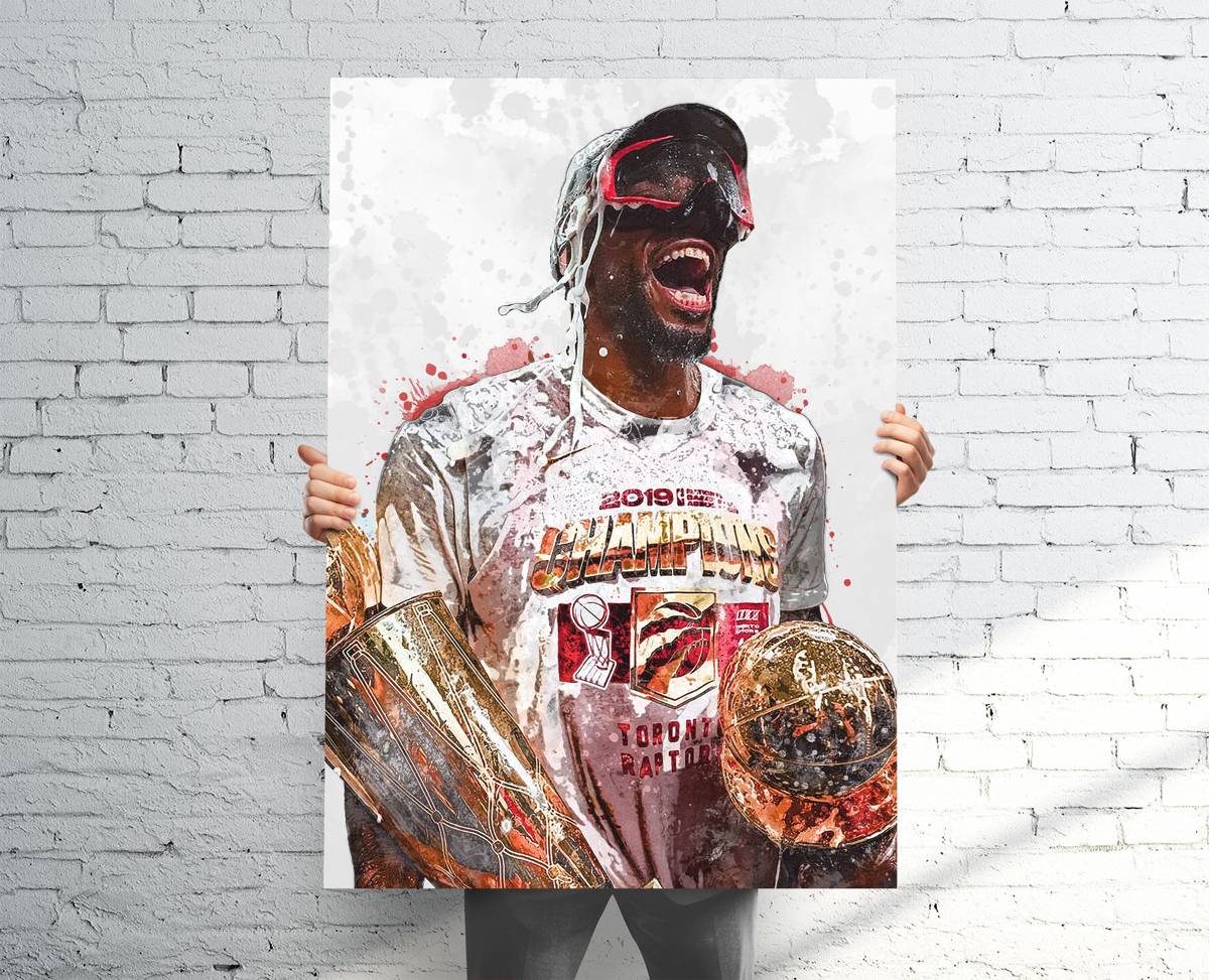 Kawhi Leonard Raptors Championship Sports Art Print, Basketball, Sports Decor – Poster | Canvas Wall Art Print