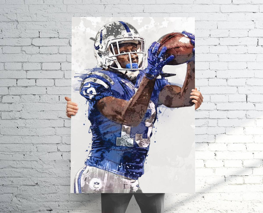 T.Y. Hilton Indianapolis Colts Sports Art Print, Football, Sports Decor – Poster | Canvas Wall Art Print