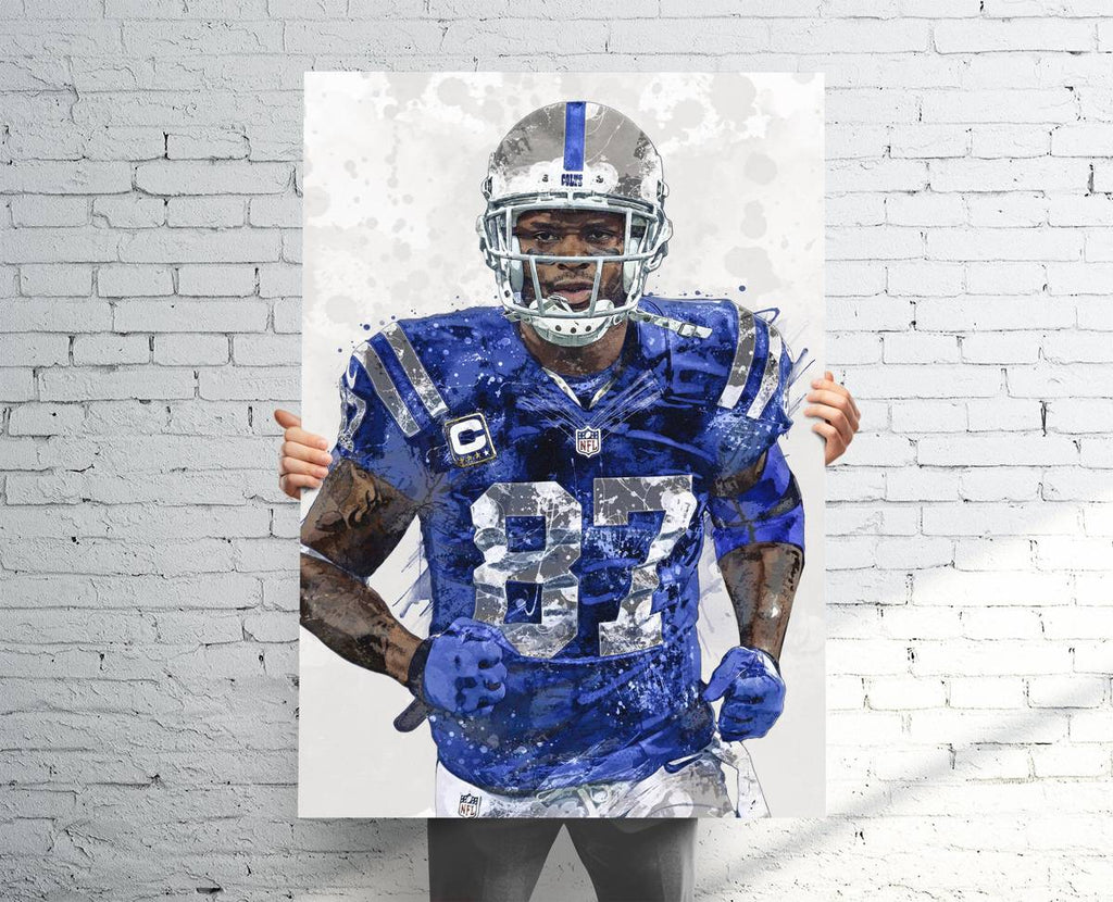 Reggie Wayne Indianapolis Colts Sports Art Print, Football, Sports Decor – Poster | Canvas Wall Art Print