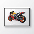 Marc Marquez Repsol Honda Rc213V 2018 Motogp Bike Mm93 Moto Gp Motorcycle Motorbike Superbike - Poster | Canvas Wall Art Print